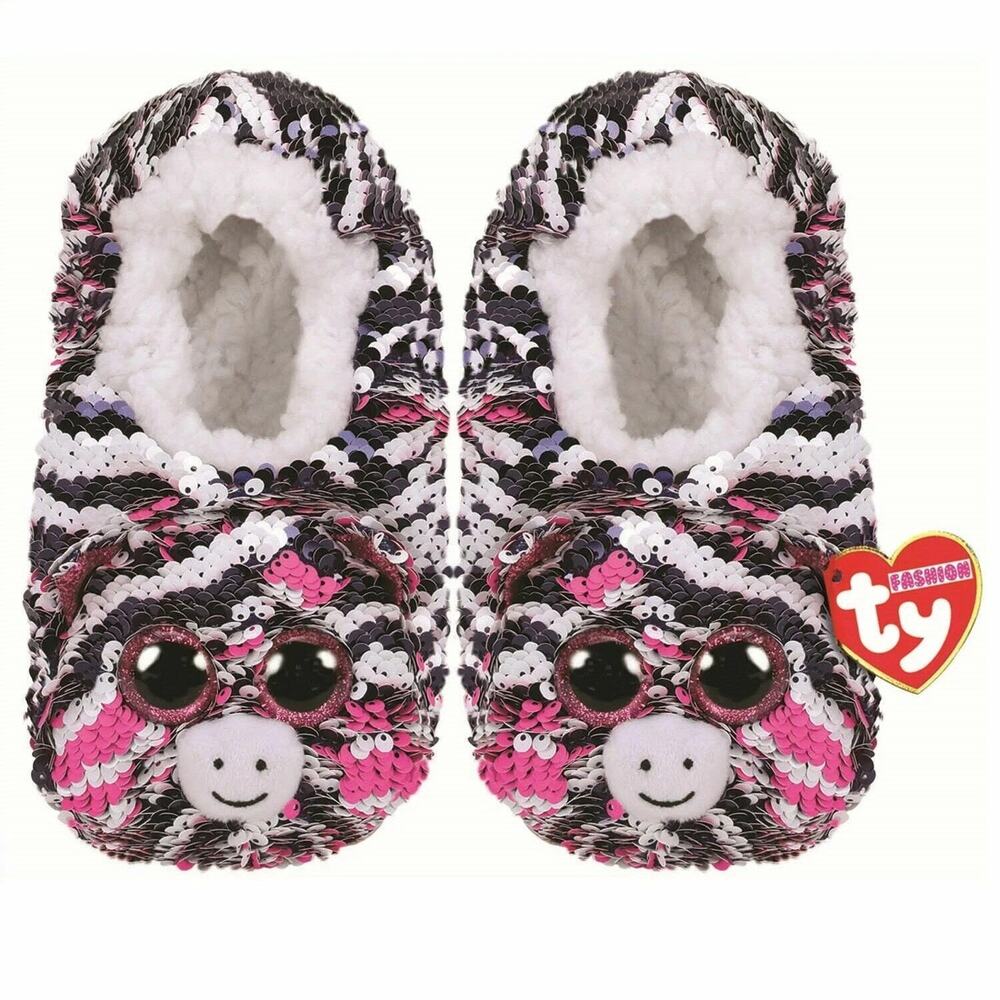 Ty ZOEY 9.125"L (unstretched 8.5") Sequin Slipper Socks Kid's Size Medium (1-3)